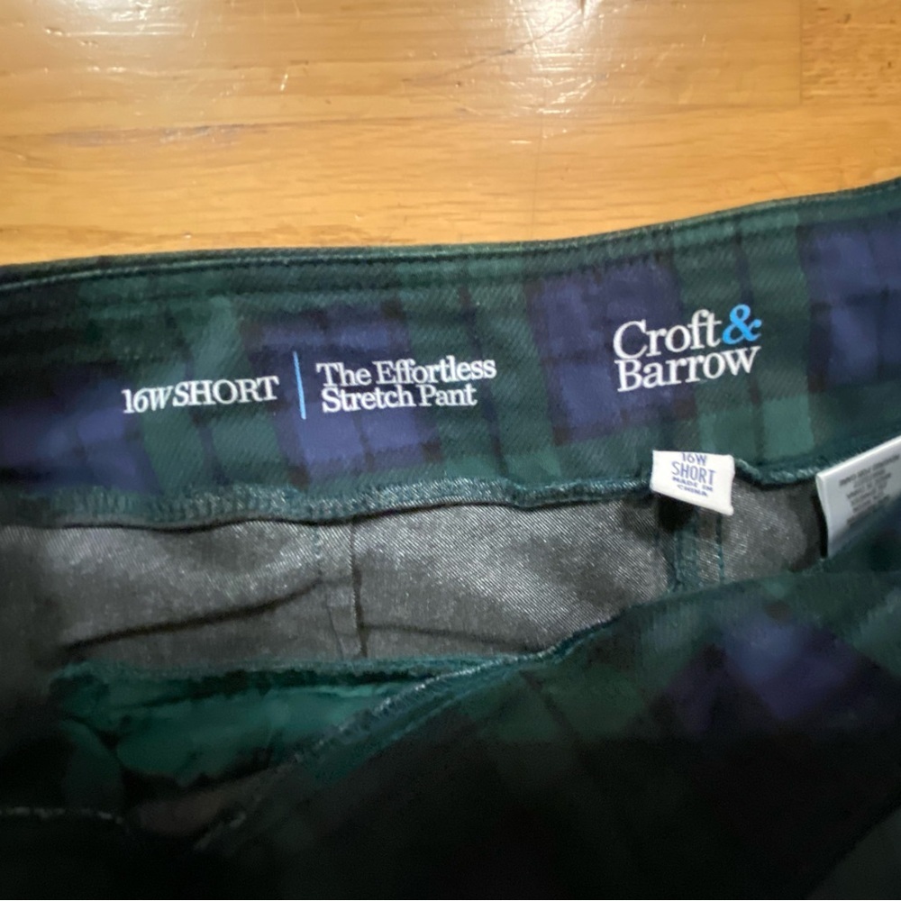 Plaid Green and Blue Croft and Barrow Pants - Picture 3 of 12